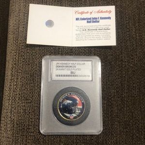 Denver Broncos Half Dollar - 24 Karat Gold Plated
